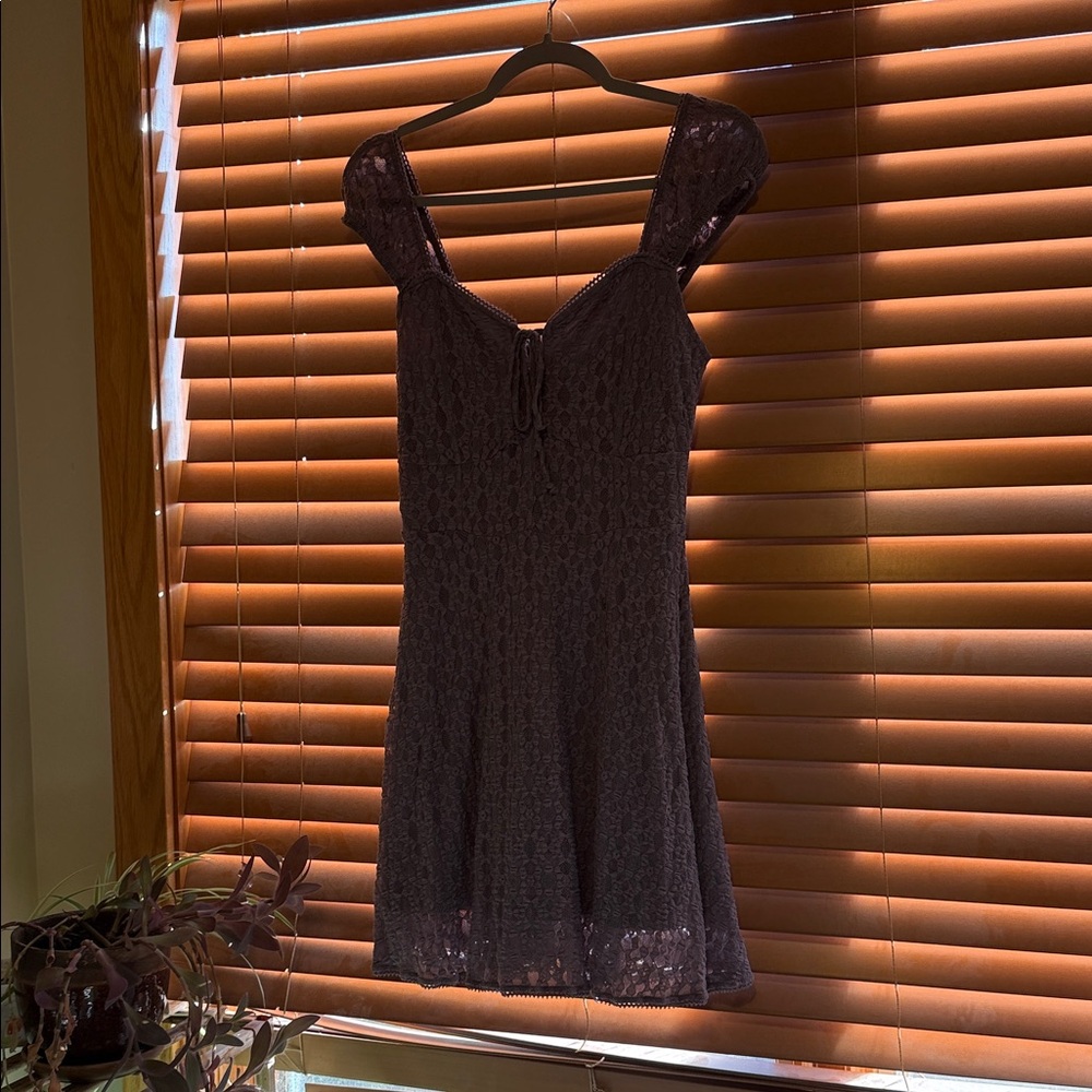 Arizona Jean Company Lace Mini Dress in Dark Plum